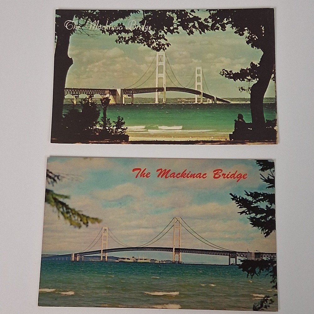 Vintage‎ Mackinac Bridge Postcard Ephemera Lot 1960s–70s Michigan Travel Views